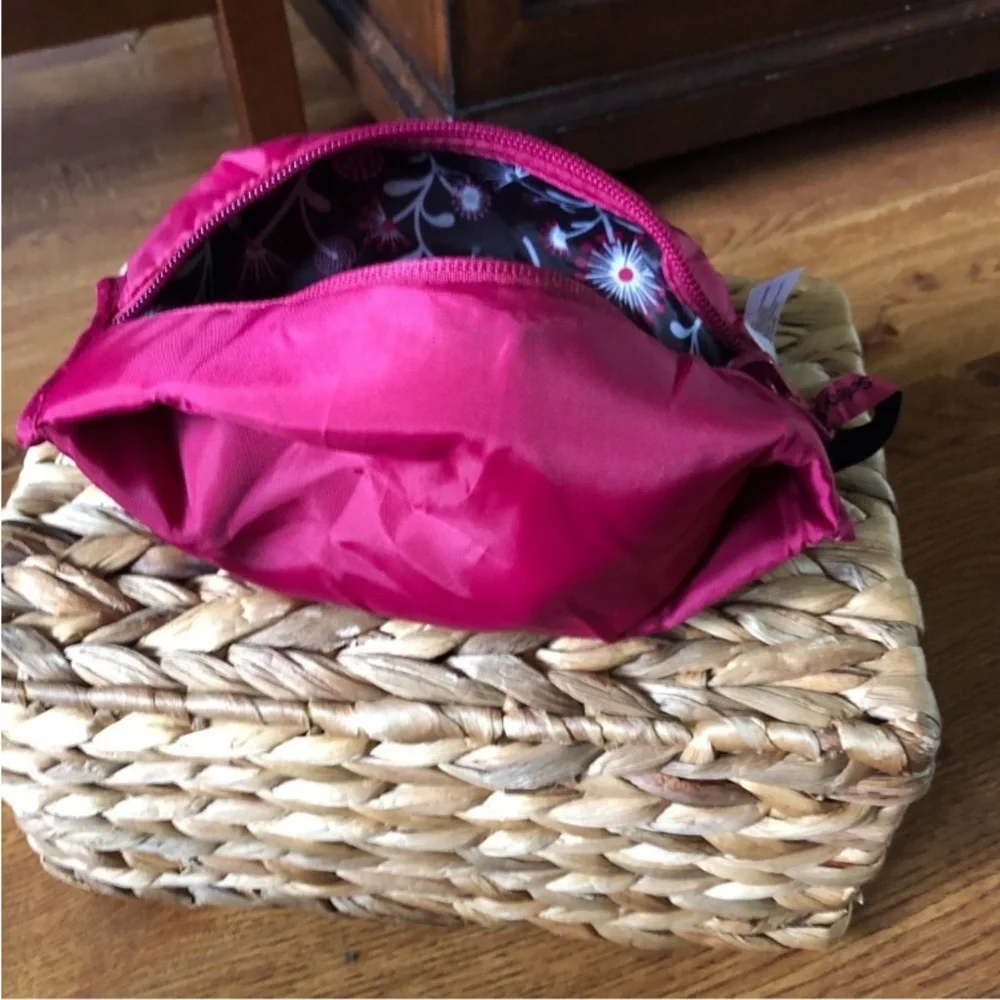 Mini square floral reversible cometic bag